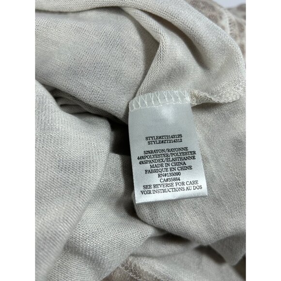 Z SUPPLY Lindell Leopard Slub Sweater Top Sz M Grey Beige VNeck Knit Rayon Blend - Picture 9 of 10